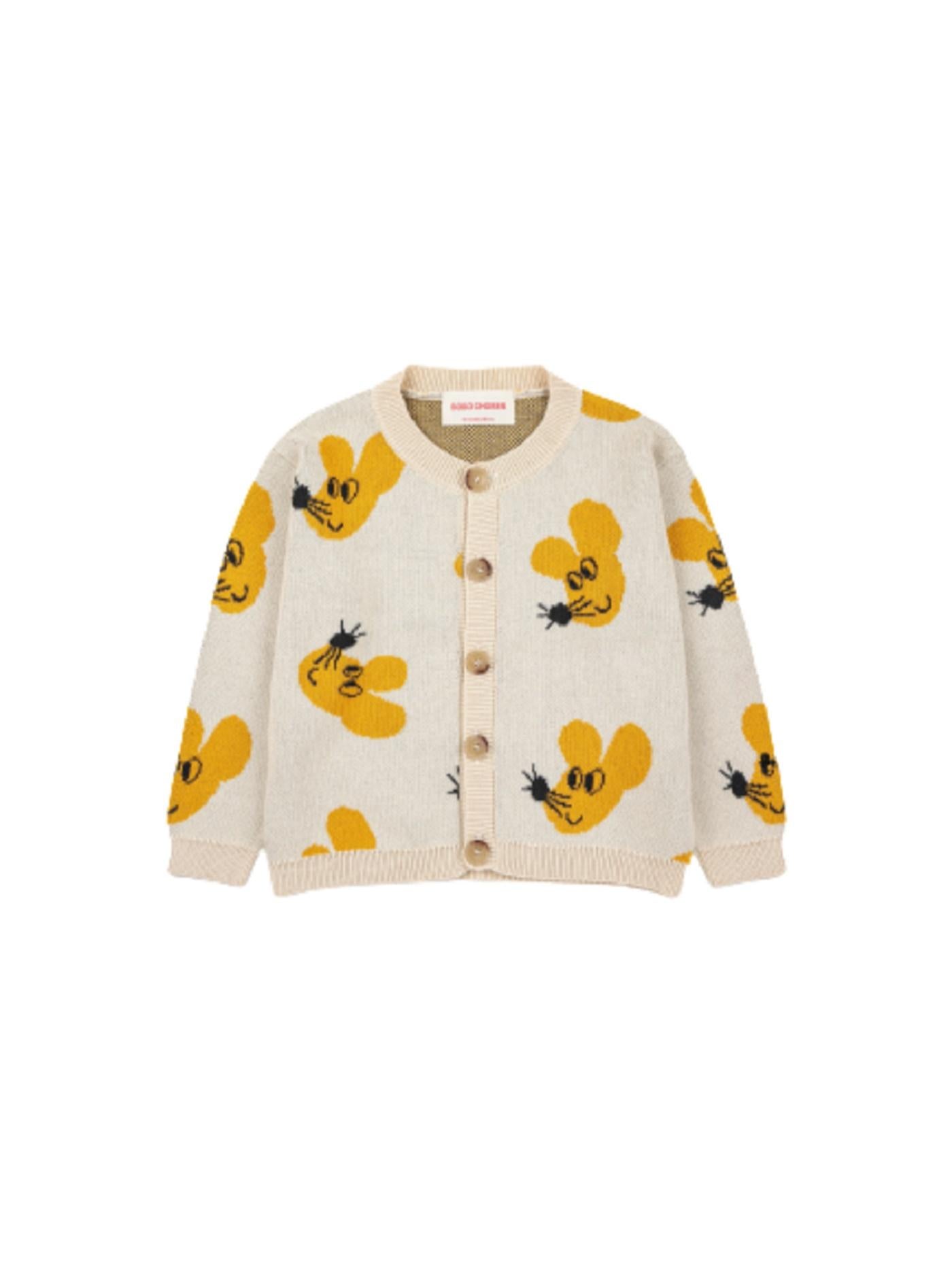 Cardigan con intarsi 223AB090 BEIGE BOBO CHOSES 