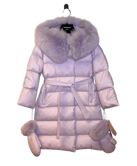 Giacca a cinghia lungo con colletto di pelliccia 26W25WEM920XXDOXW A5162 YVES SALOMON 