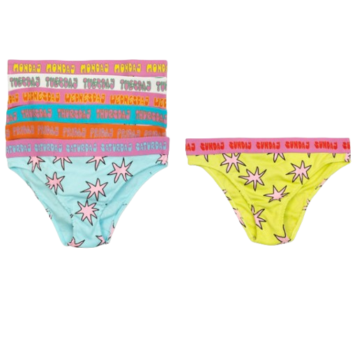 Confezione da 7 mutandine multicolor