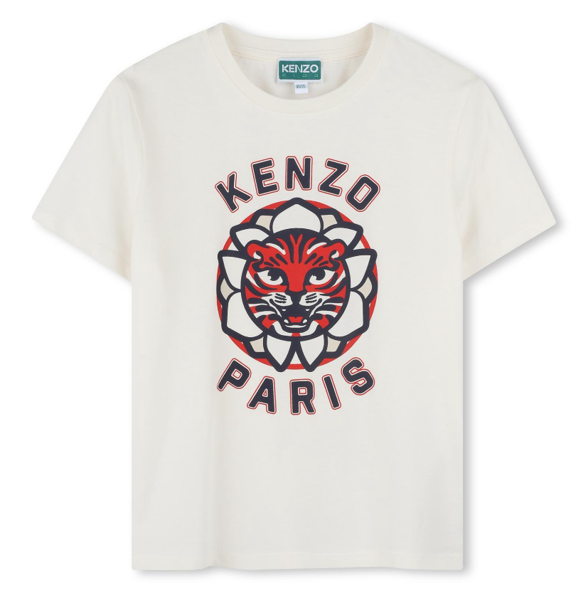 T-shirt con logo avorio