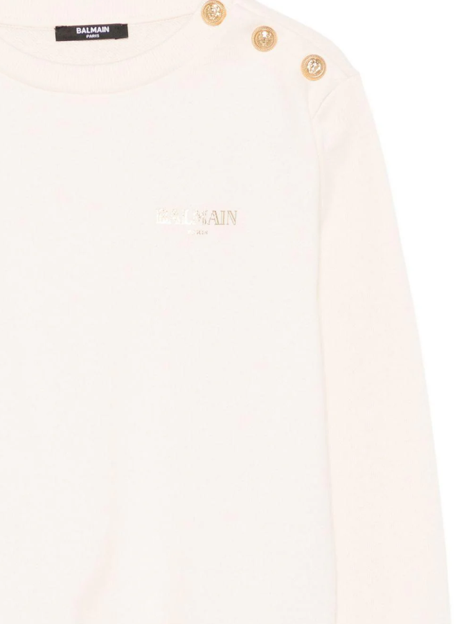 Felpa con logo sul petto BX4R10 Z3183 109OR BALMAIN 