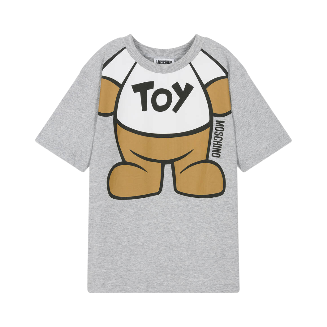 T-shirt per teenager in cotone grigio mélange HXM03R LAA33 60926 MOSCHINO 