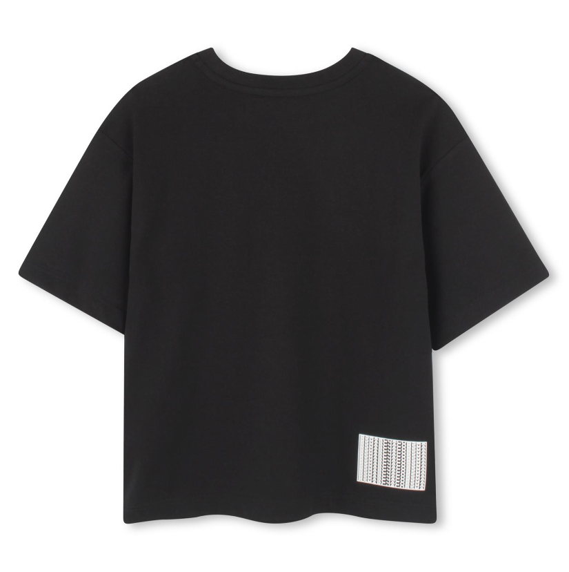 T-shirt nera per bambini con logo