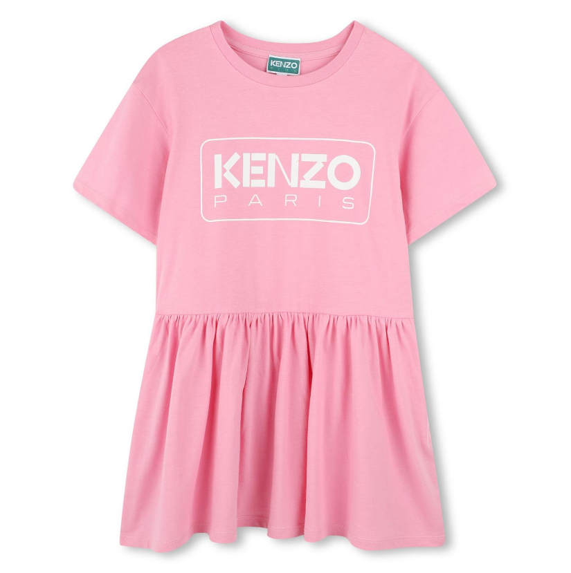 Abito rosa con stampa