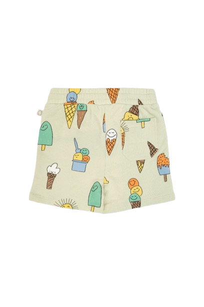 Pantaloncino verde con stampa