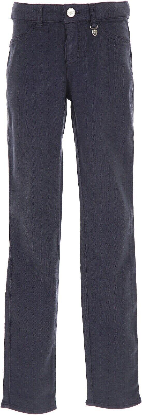 Pantaloni bambina blu in cotone 6Y3J32 3N04Z 15K5 ARMANI JUNIOR 