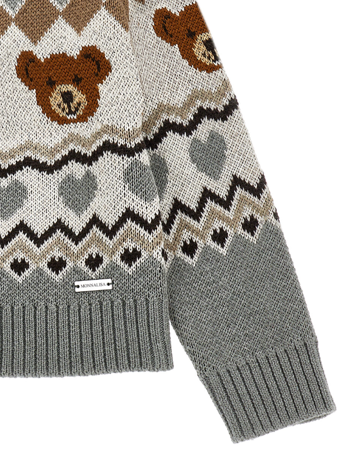 CARDIGAN JAQUARD MIX WOOL MIX WOOL<BR/> 19F808 6062 0232 MONNALISA 