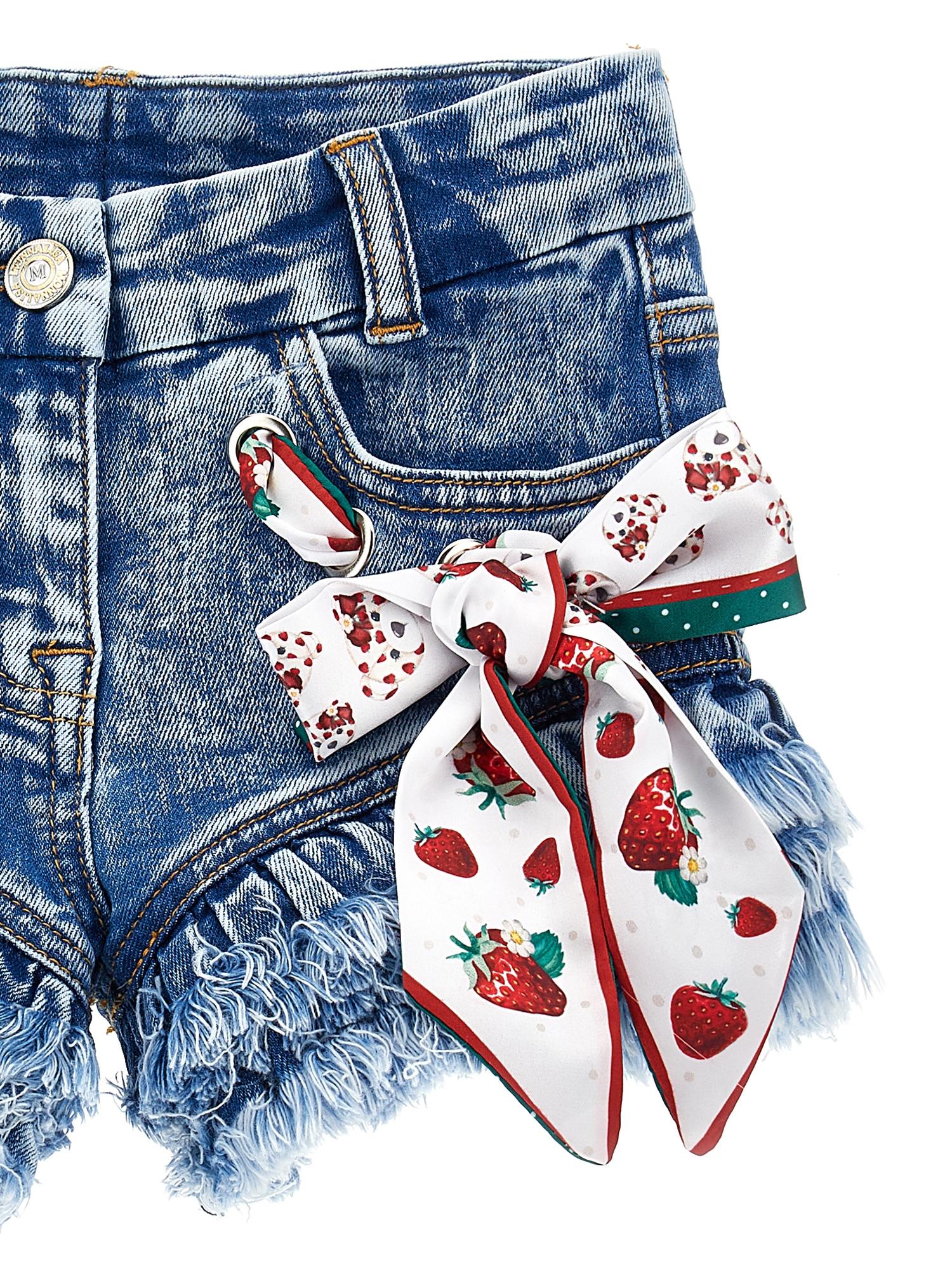 Shorts jeans con foulard
