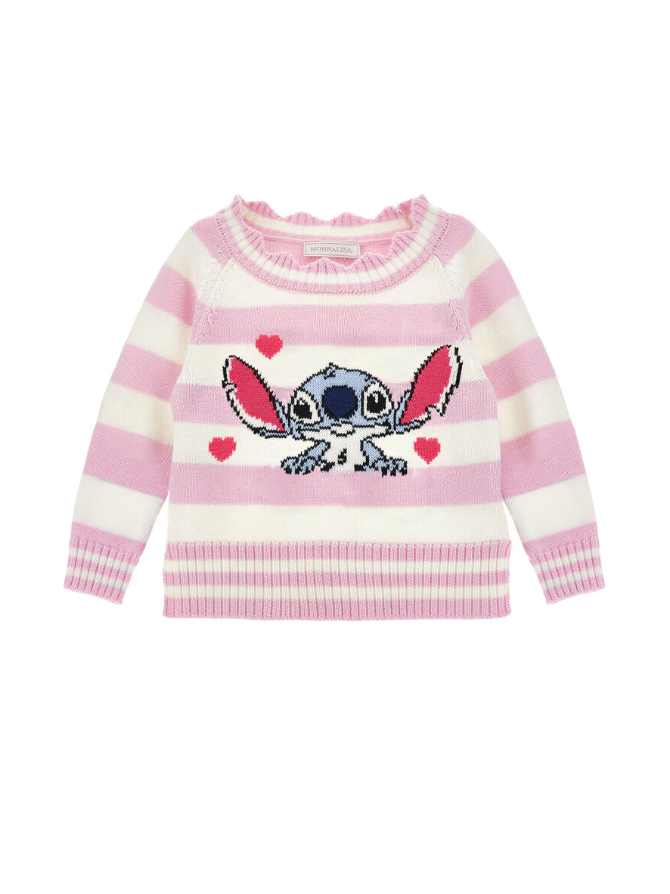 Maglione righe con Stitch 19F609 6062 0190 MONNALISA 