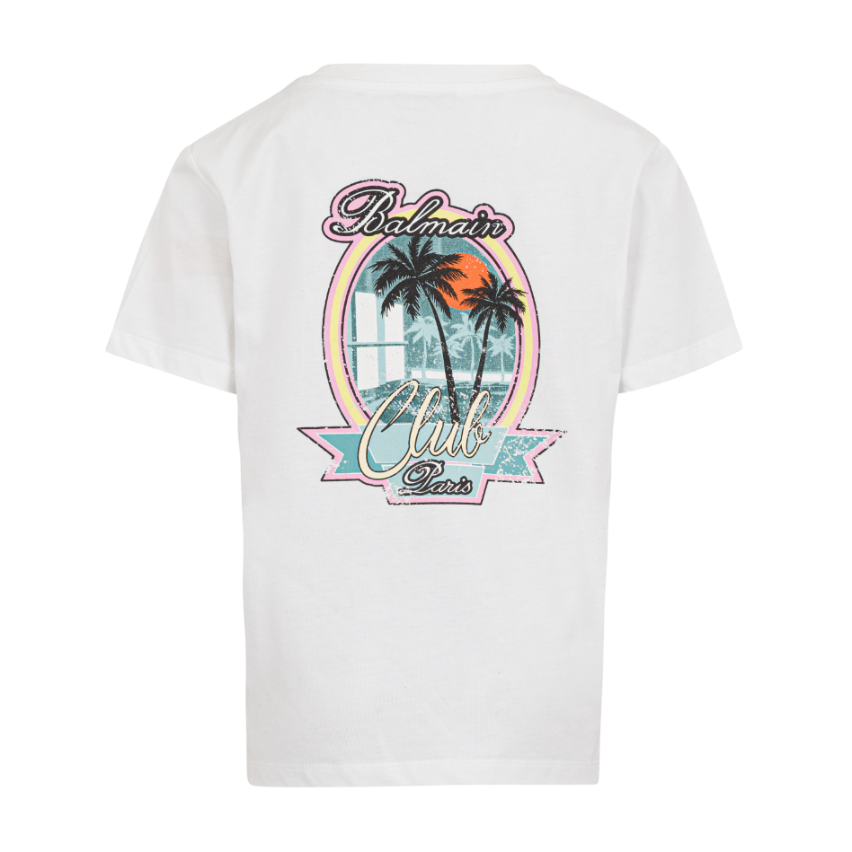 T-shirt bianca con stampa BW8R11 Z0057 100 BALMAIN 