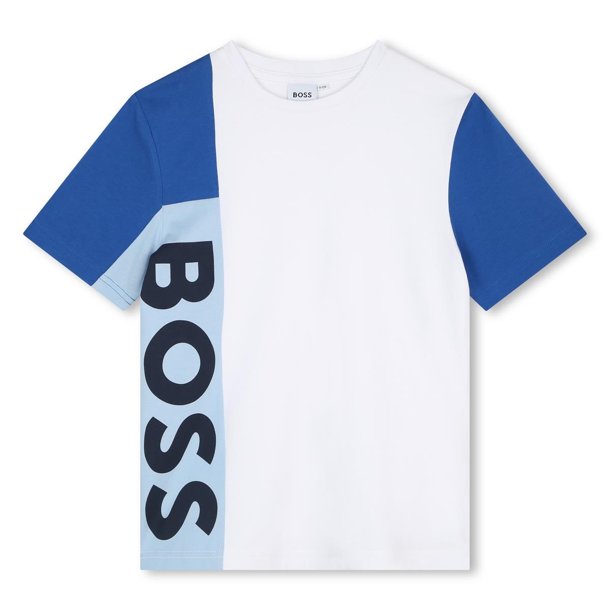 T-shirt bambino bianco blu e celeste