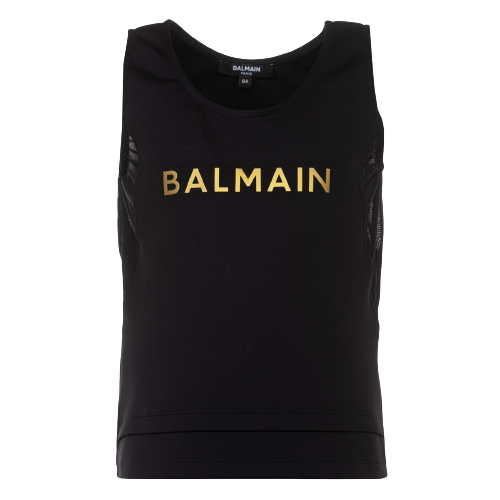 T-shirt nera  con logo dorato