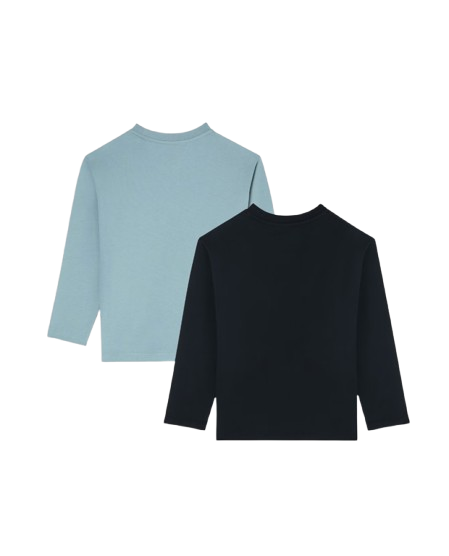PACK 2 T-SHIRT COMFORT FIT MANICHE LUNGHE IN JERSEY ASV EB000726 AF16162 MB319 ARMANI JUNIOR 