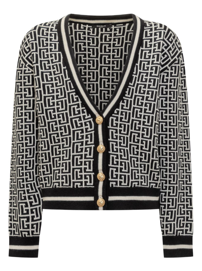 Cardigan per bambina BX9P10 Z2312 104NE BALMAIN 