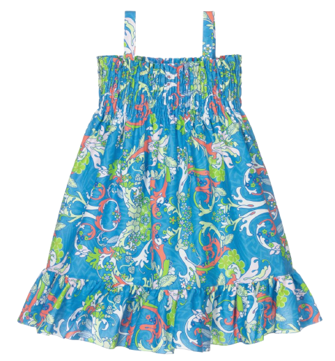 Abito con spalline stampa fiori