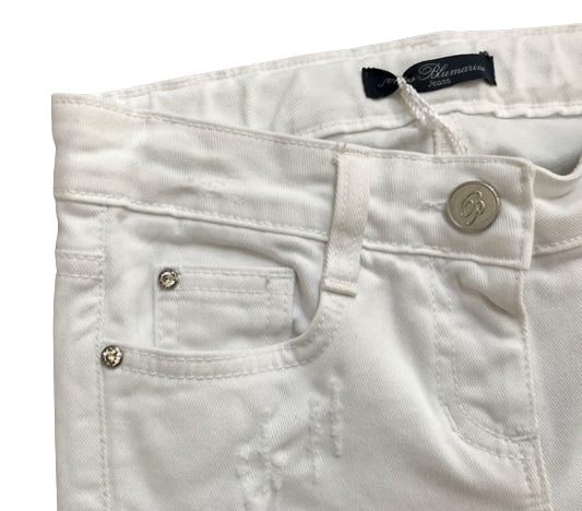 Pantaloni bianchi effetto delave